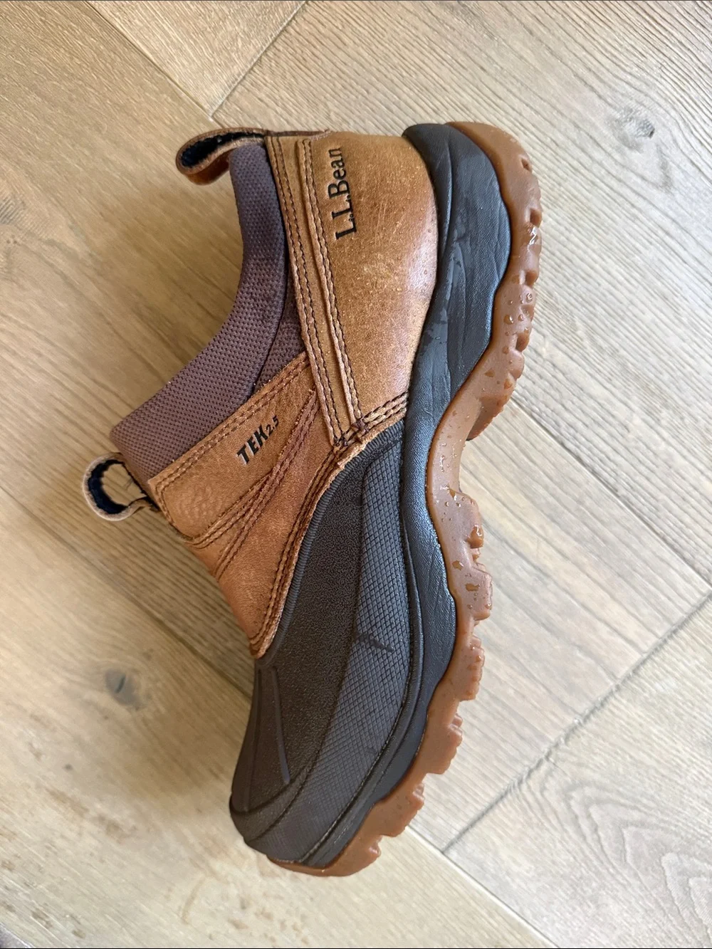 L.L. Bean Brown and Dark Gray Slip-On Waterproof Duck Boots - Never Worn
